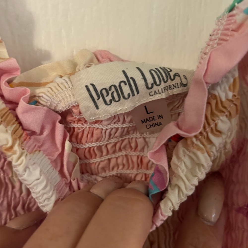 EUC Peach Love California Pastel Spring Frocked Maxi - Picture 2 of 2